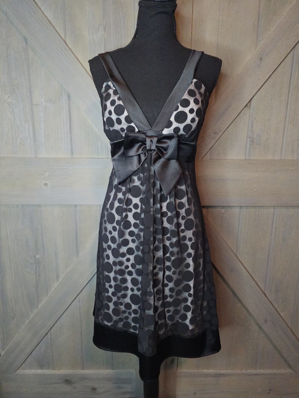 Y2K Taboo Black & White Polka Dress Size Medium